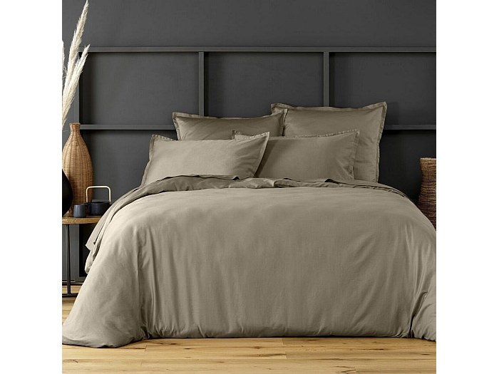 Housse de couette satin de coton sable 240x260 cm