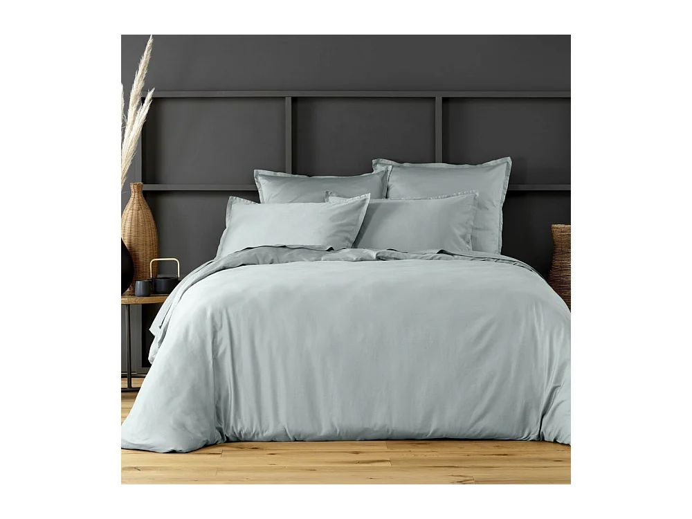 Housse de couette satin de coton celadon 220x240 cm