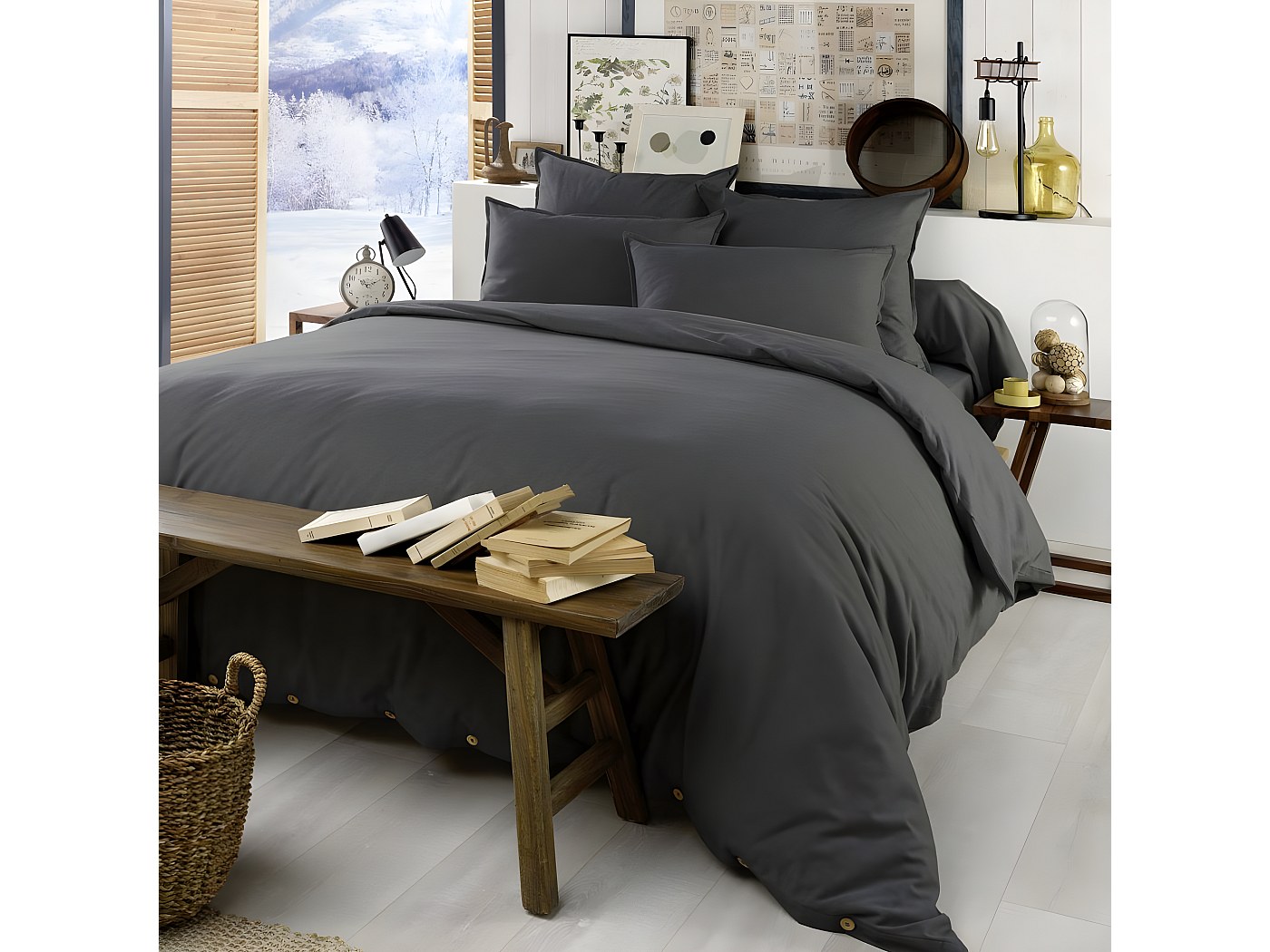 Housse de couette 240x260 Flanelle de Coton Orage