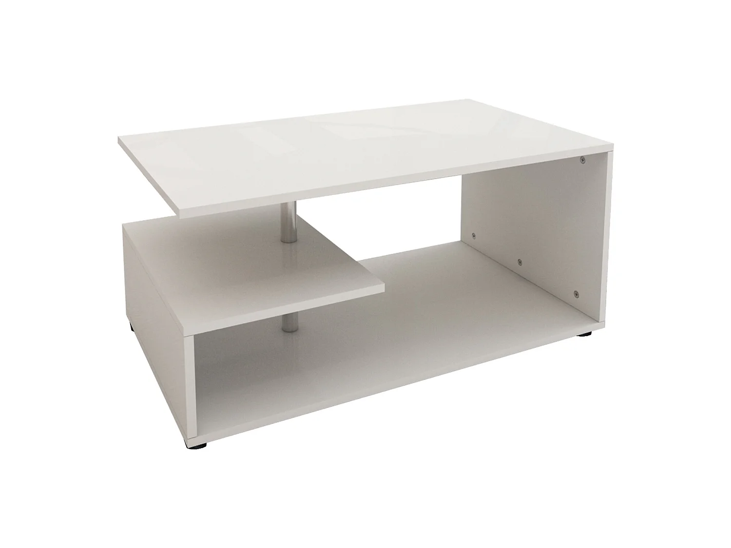 Table basse blanc moderne table d'appoint avec espace de rangement ML-DESIGN