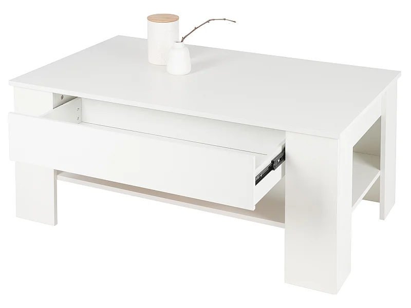 Tavolino rettangolare 1 cassetto e 1 ripiano grande ML-DESIGN