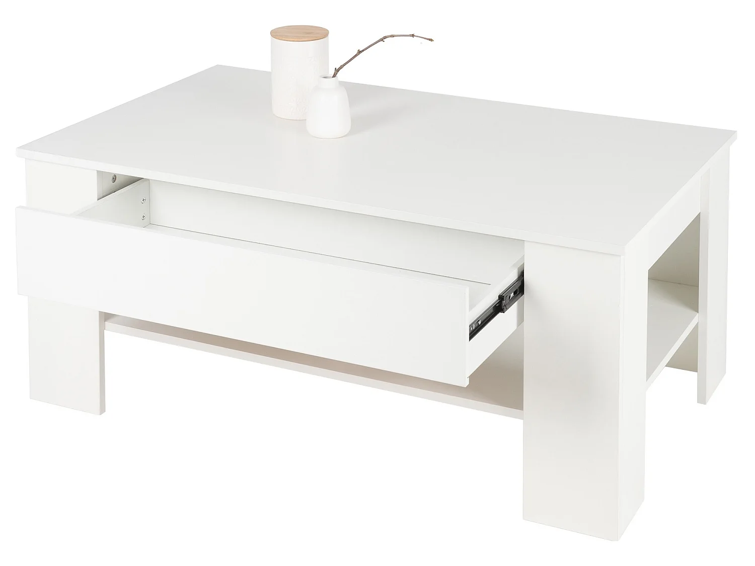 Tavolino rettangolare 1 cassetto e 1 ripiano grande ML-DESIGN