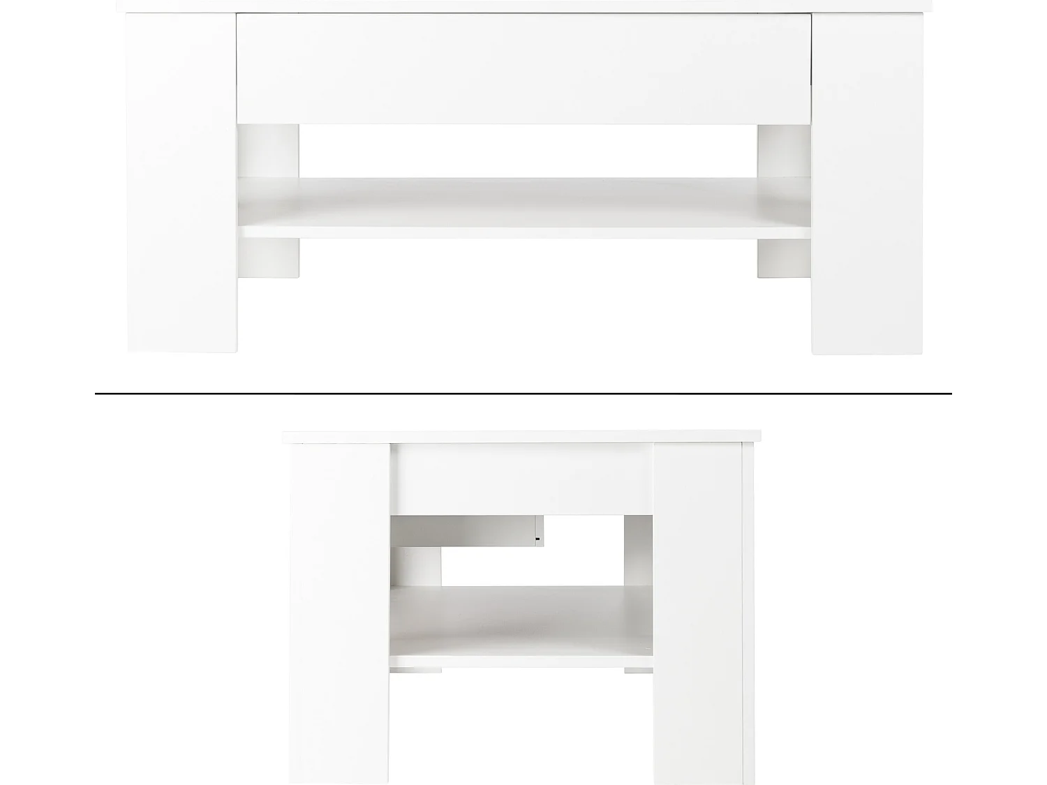 Tavolino rettangolare 1 cassetto e 1 ripiano grande ML-DESIGN