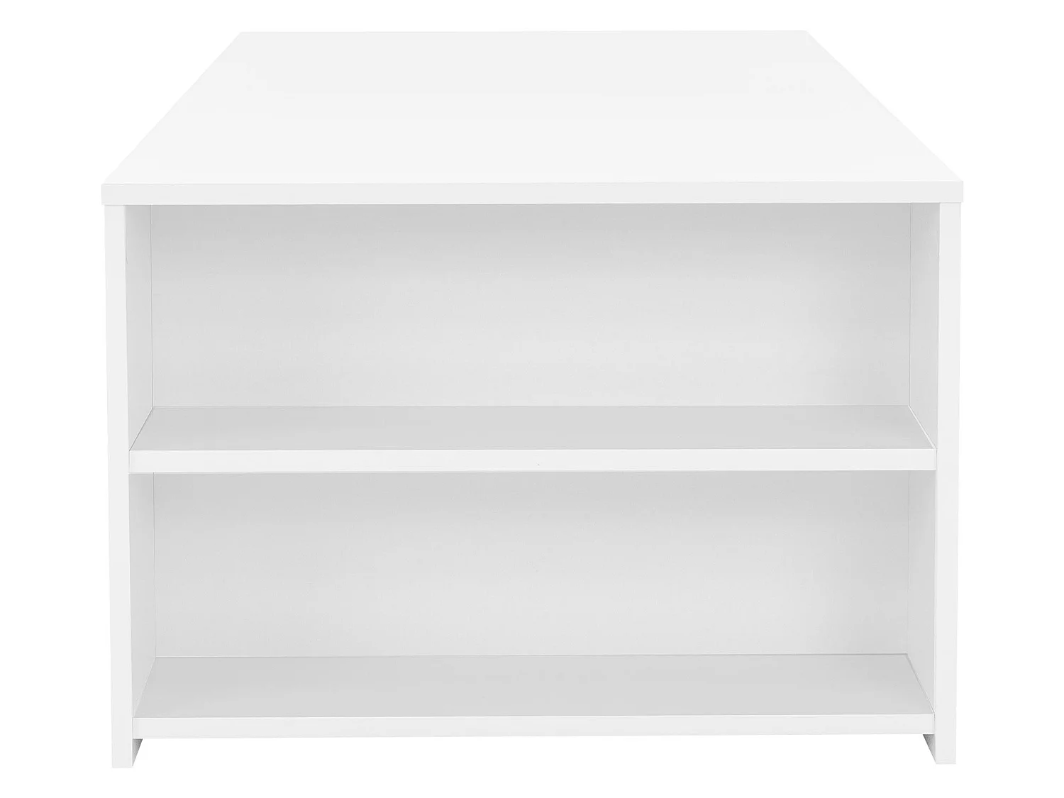 Table basse blanc salon table d'appoint en MDF avec 2 étagères ML-DESIGN