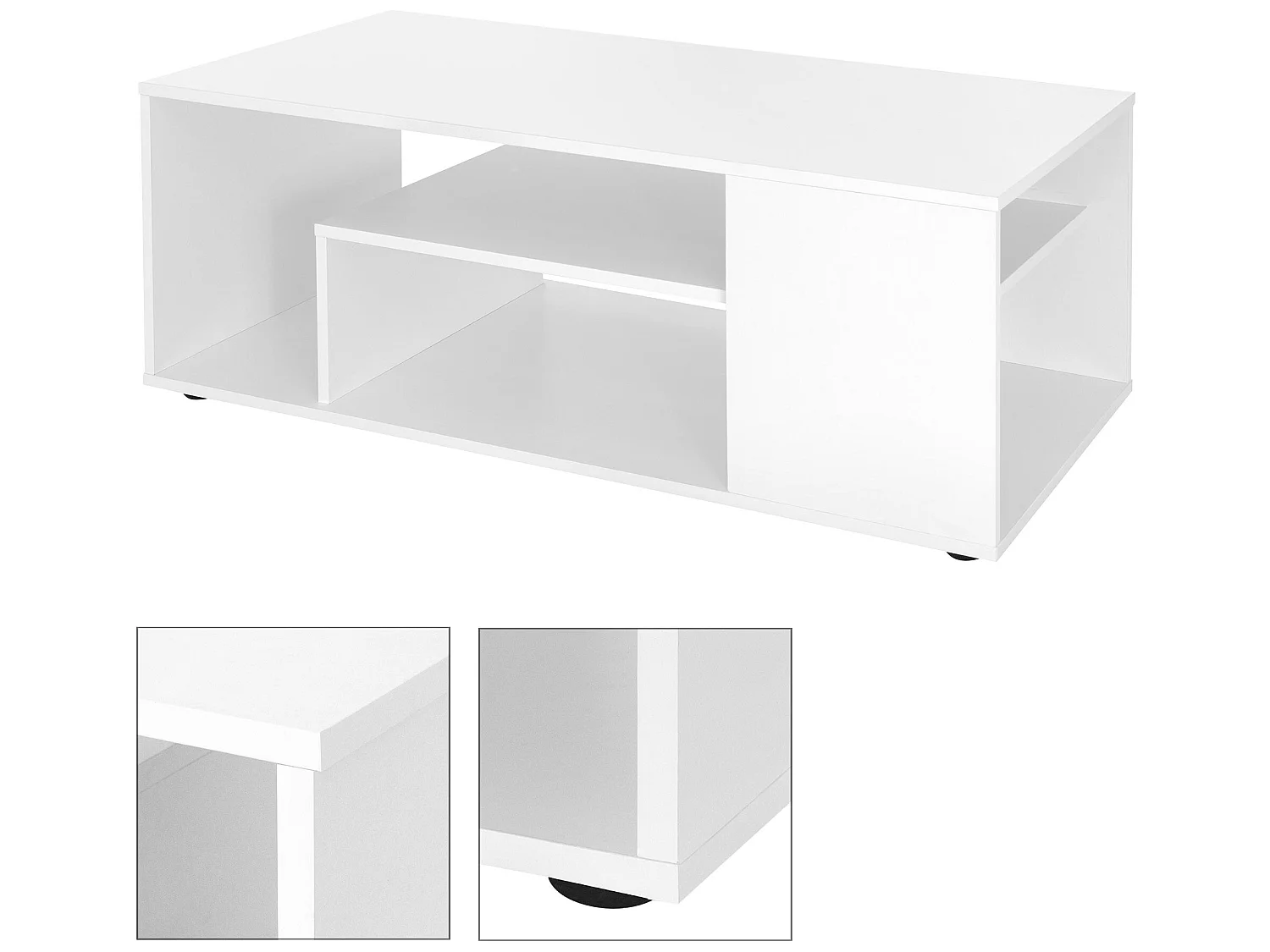 Mesa de centro blanco sala de estar MDF mesa auxiliar ML-DESIGN