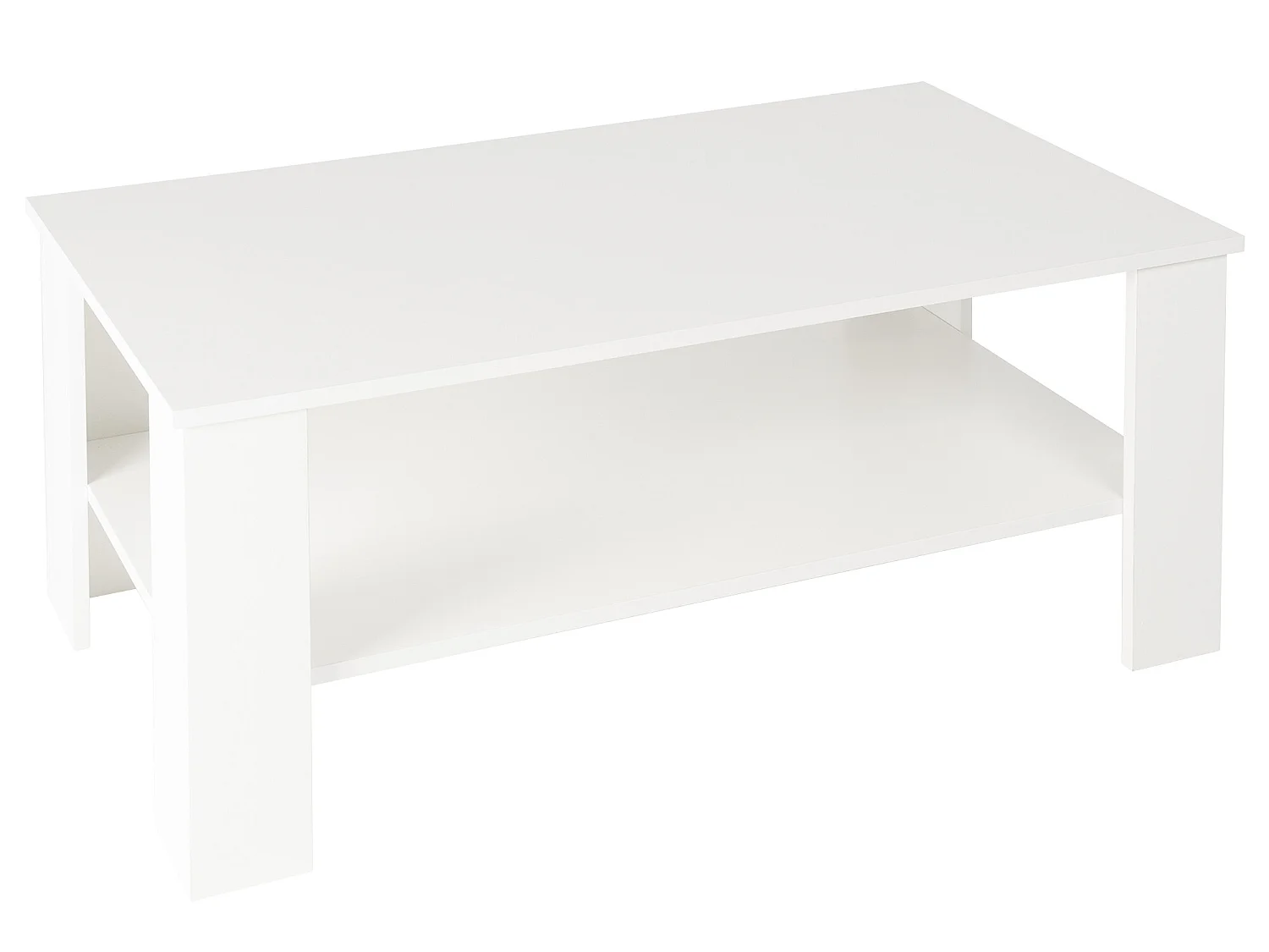 Mesa de centro consola blanca mesa auxiliar con estante ML-DESIGN