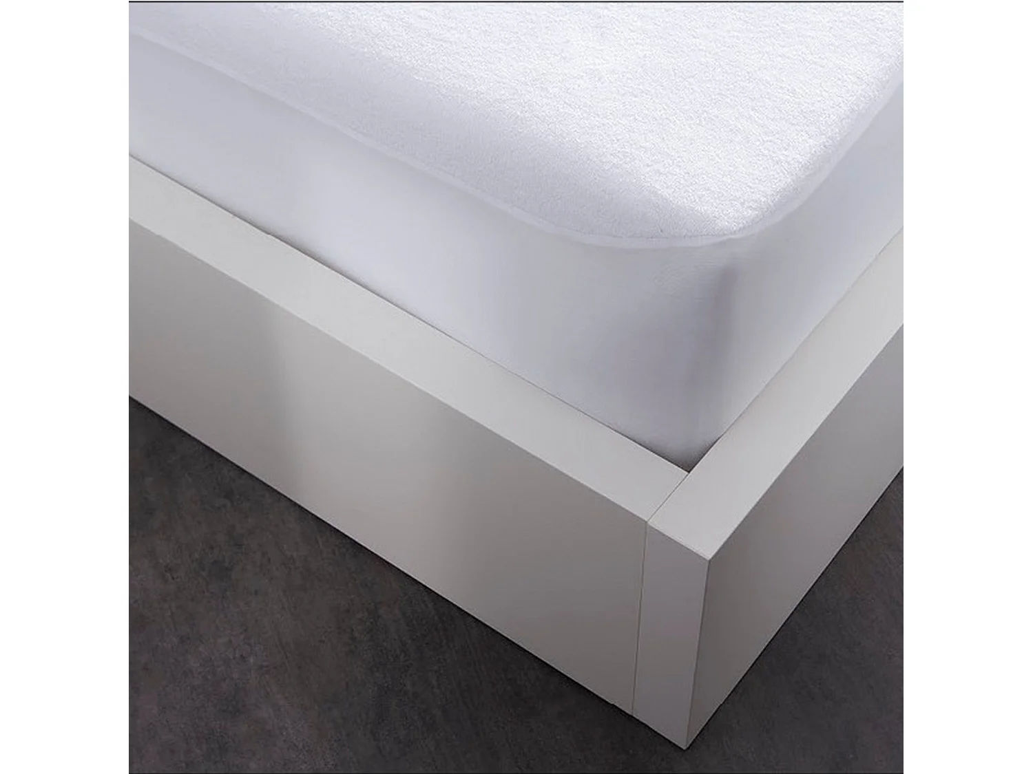 Protège matelas imperméable été/hiver 100% Coton Blanc Taille 160 x 200 cm