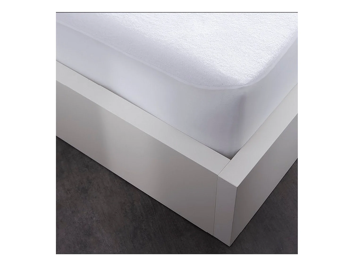 Protège matelas imperméable été/hiver 100% Coton Blanc Taille 160 x 200 cm