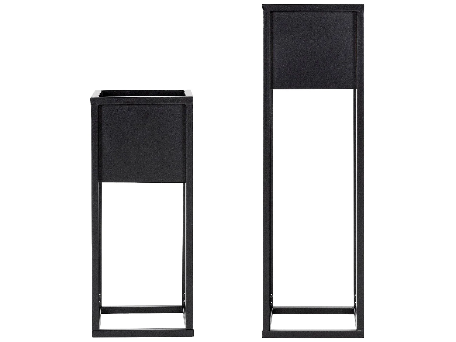 Set 2x supports plantes surélevé pots noir jardinière carré métal ML-DESIGN