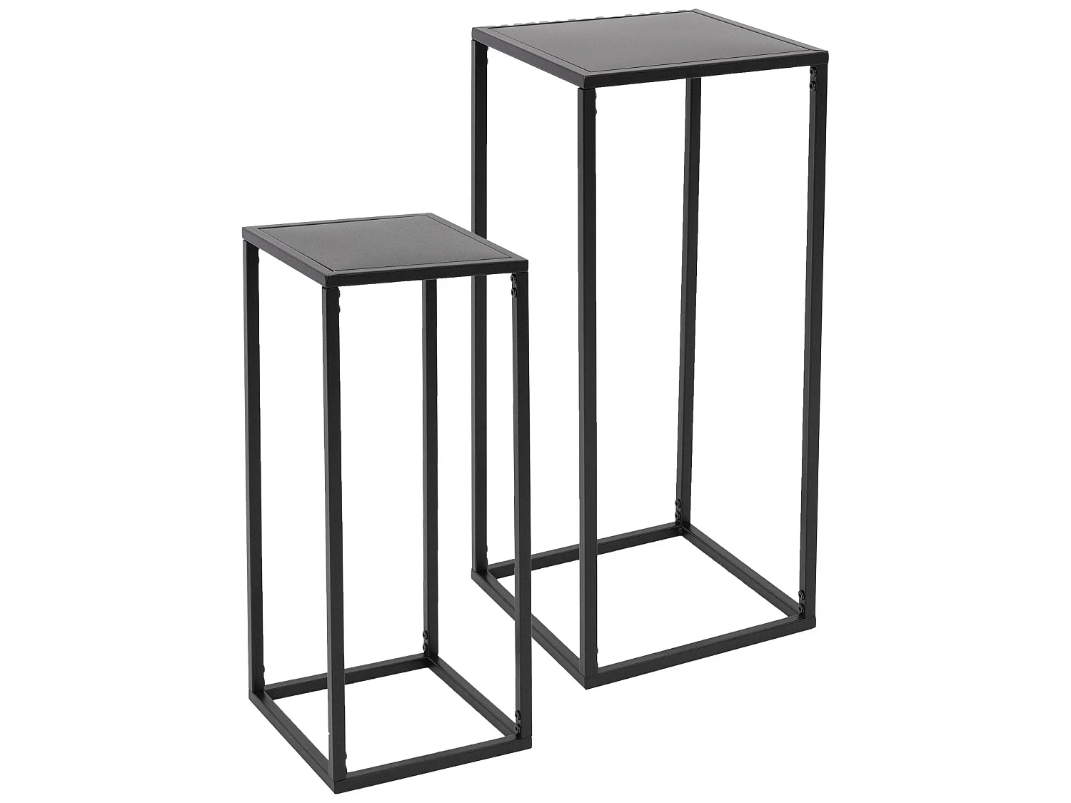 Lote de 2 jardineras de metal pintado en negro ML-DESIGN