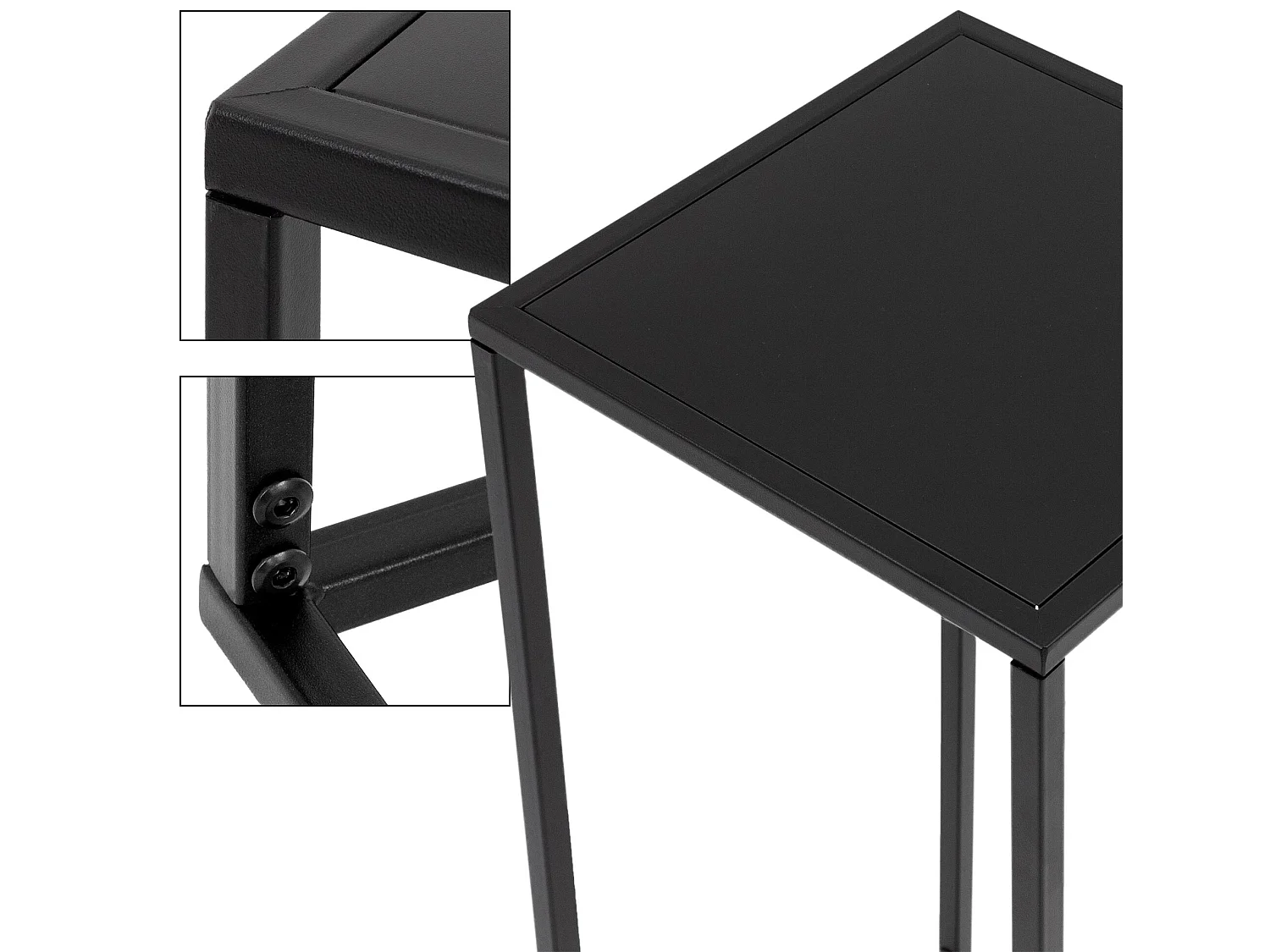 Lote de 2 jardineras de metal pintado en negro ML-DESIGN