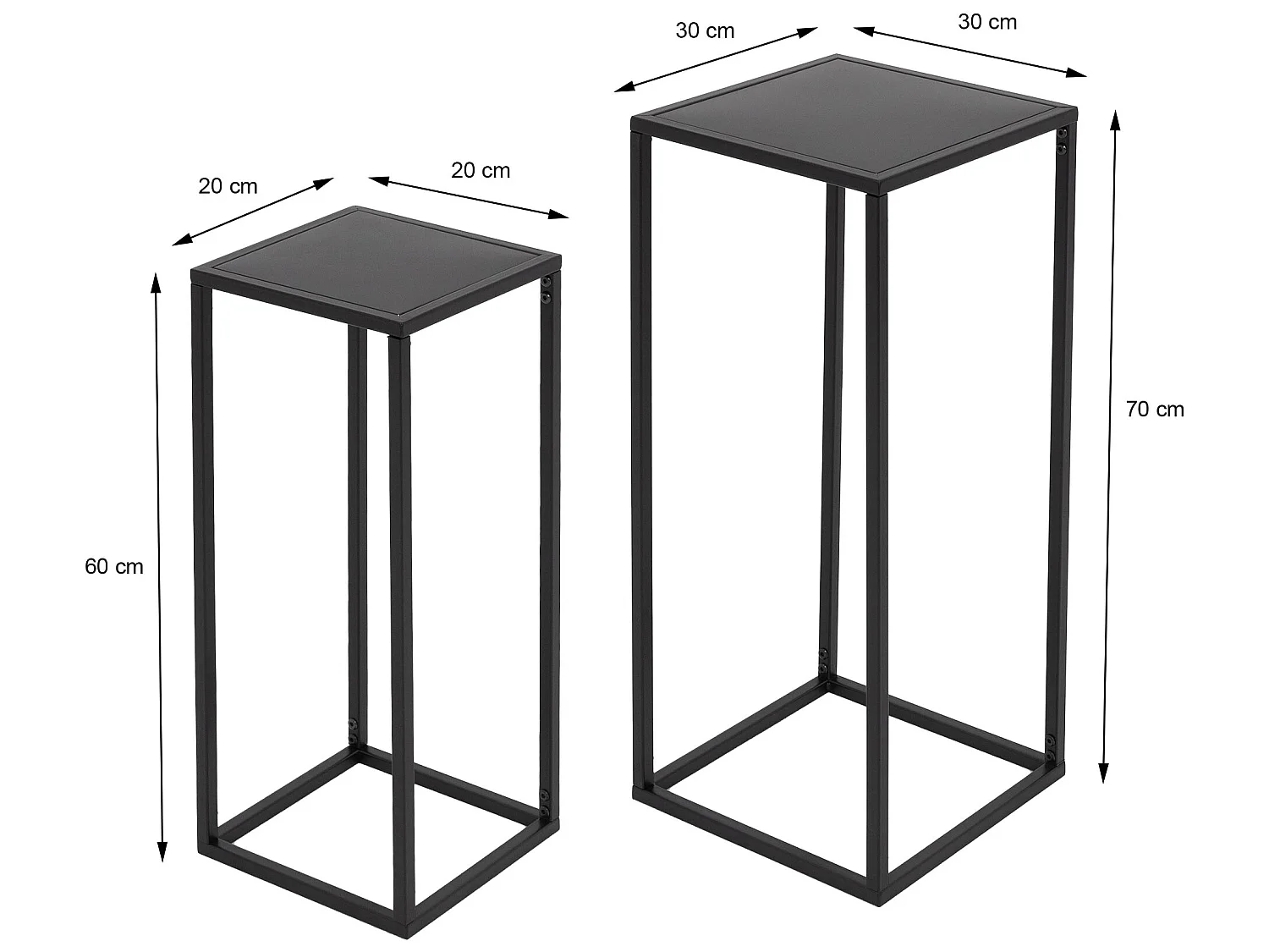 Lote de 2 jardineras de metal pintado en negro ML-DESIGN