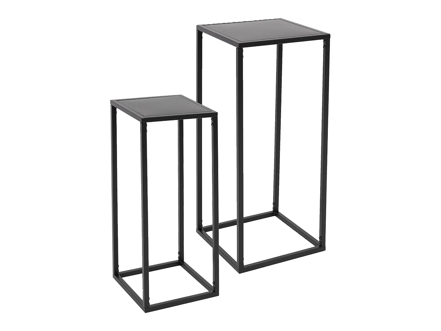 Lot de 2 support pour plantes boîte pot à fleurs métal noir ML-DESIGN