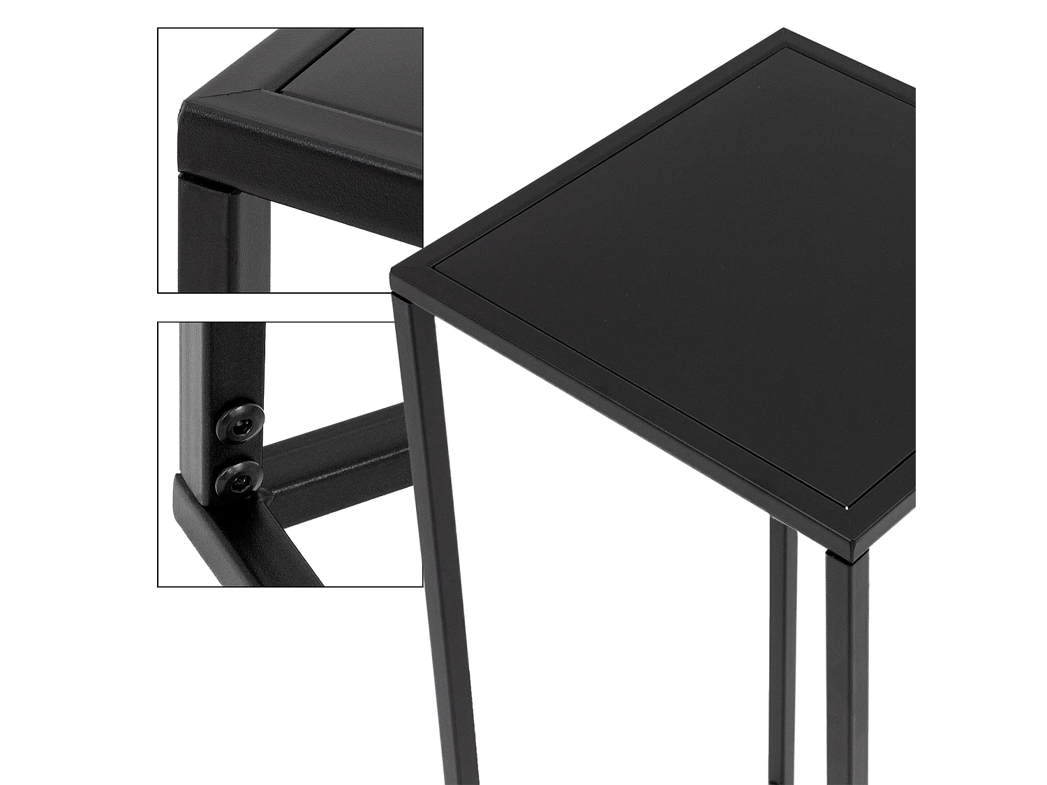 Set di 2 supporti per vasi da fiori in metallo verniciato a polvere nero ML-DESIGN