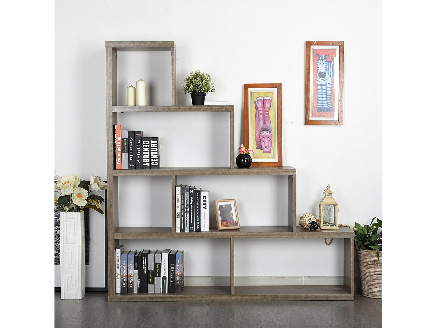 Escalier bibliothèque Étagère de rangement organisateur de salon SIMMS