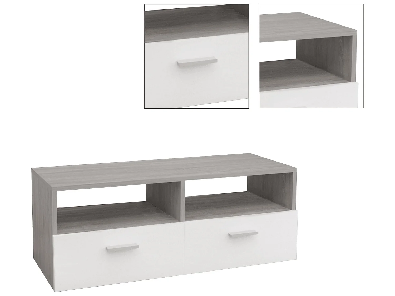 Meuble bas TV en agglomeré MDF buffet matériel montage 95x36x35 cm ML-DESIGN