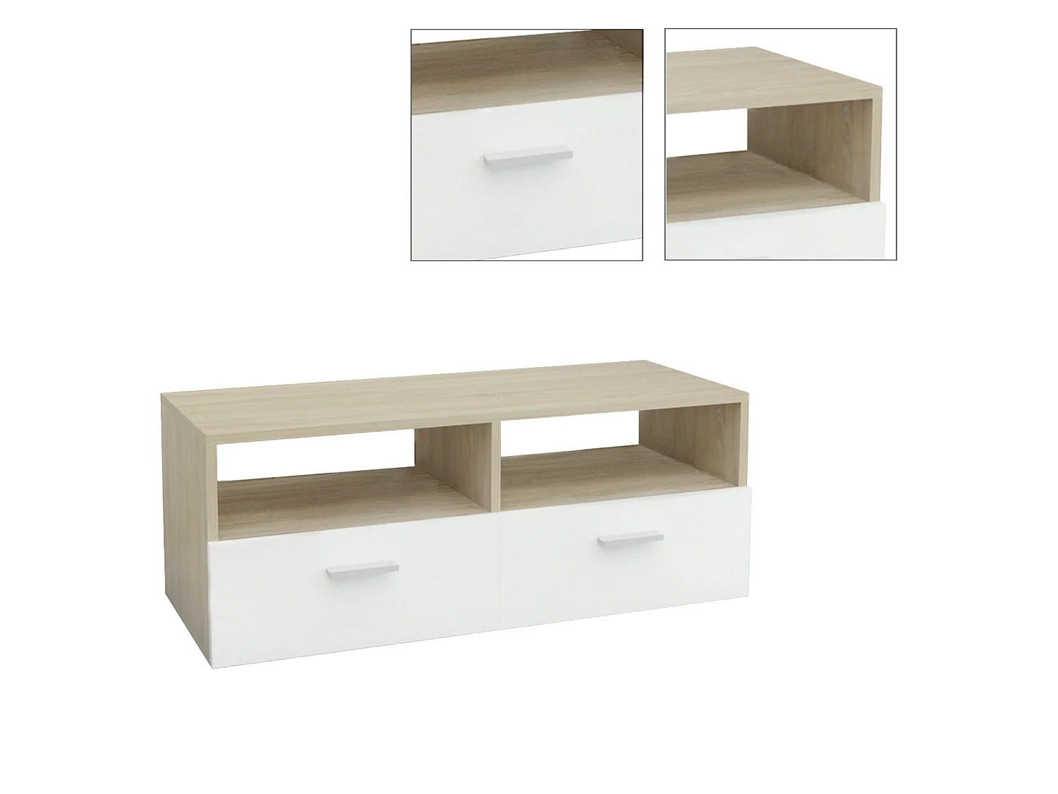 Meuble bas TV en agglomeré MDF buffet matériel montage 95x36x35 cm ML-DESIGN