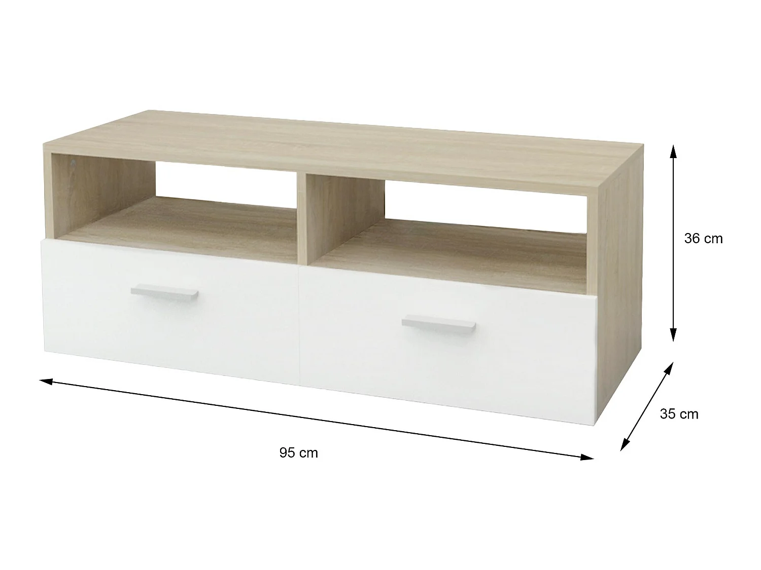 Meuble bas TV en agglomeré MDF buffet matériel montage 95x36x35 cm ML-DESIGN