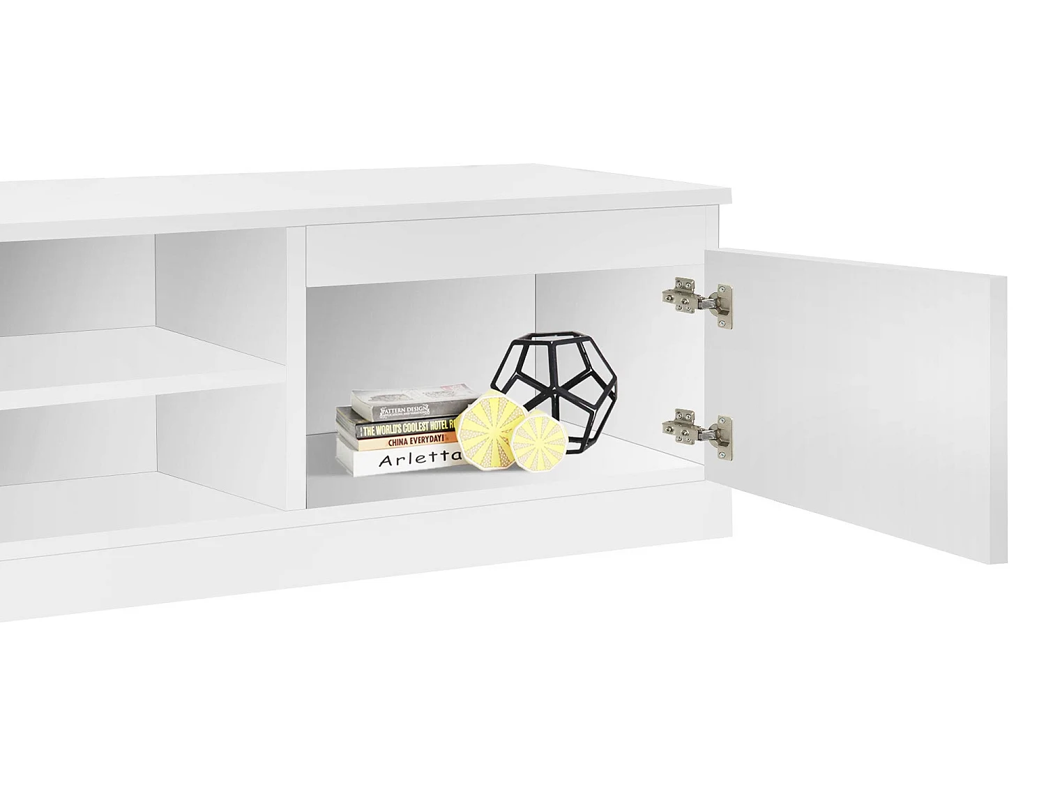 Meuble banc TV robuste blanc MDF matériel de montage inclus ML-DESIGN