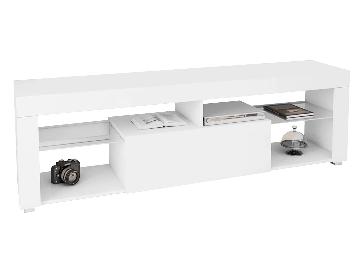 Mueble bajo TV soporte TV para salón blanco MDF 140 x 51 x 35 cm ML-DESIGN