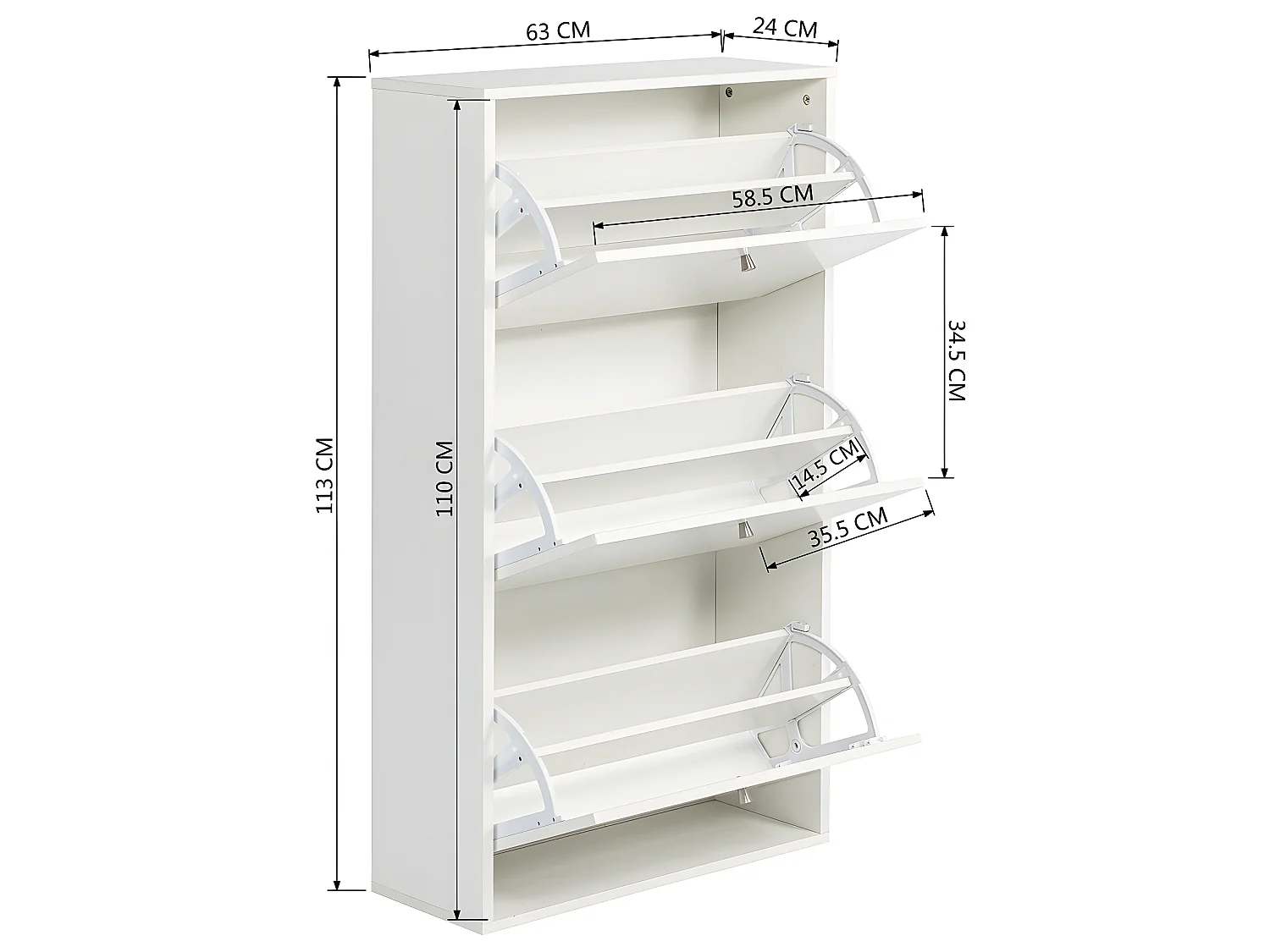 Meuble de rangement a chaussure 18 paires armoire étagère grande capacité pour entree JORDI