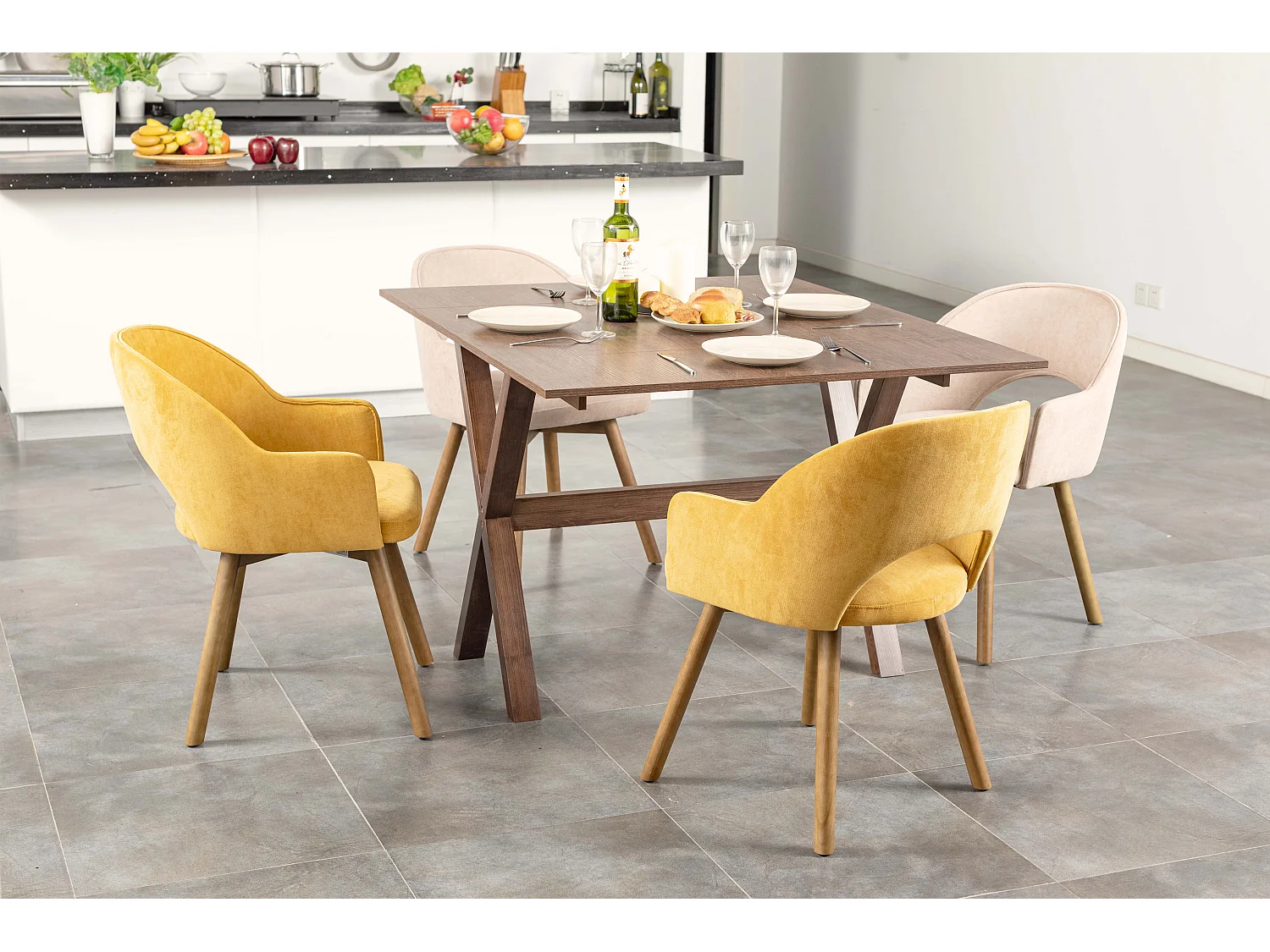 Table de salle à manger extensible parfait pour petits espaces en métal bois 2 à 4 personnes MUNGBEAN