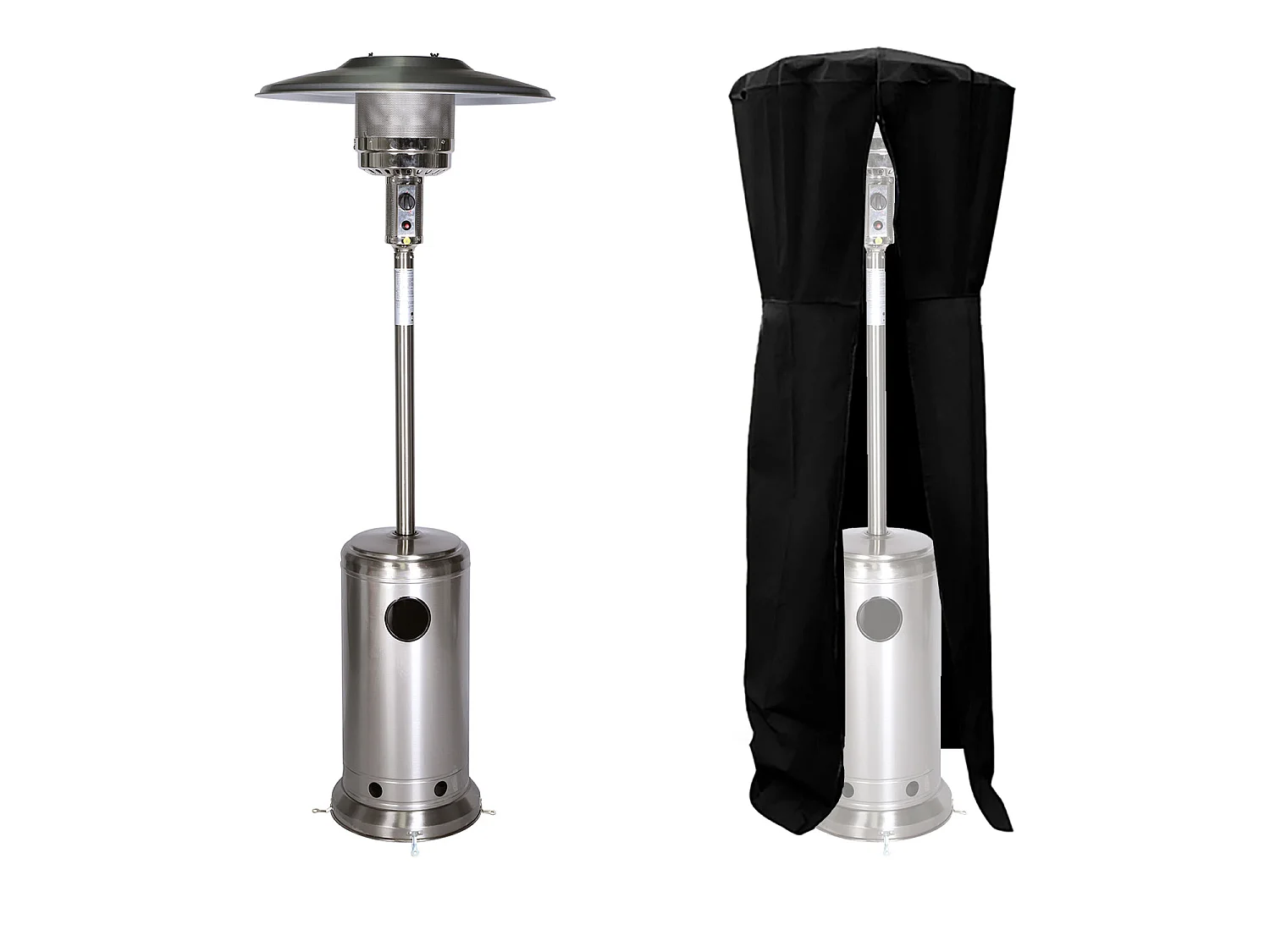 Estufa de gas OSLO para exterior acero inoxidable + funda