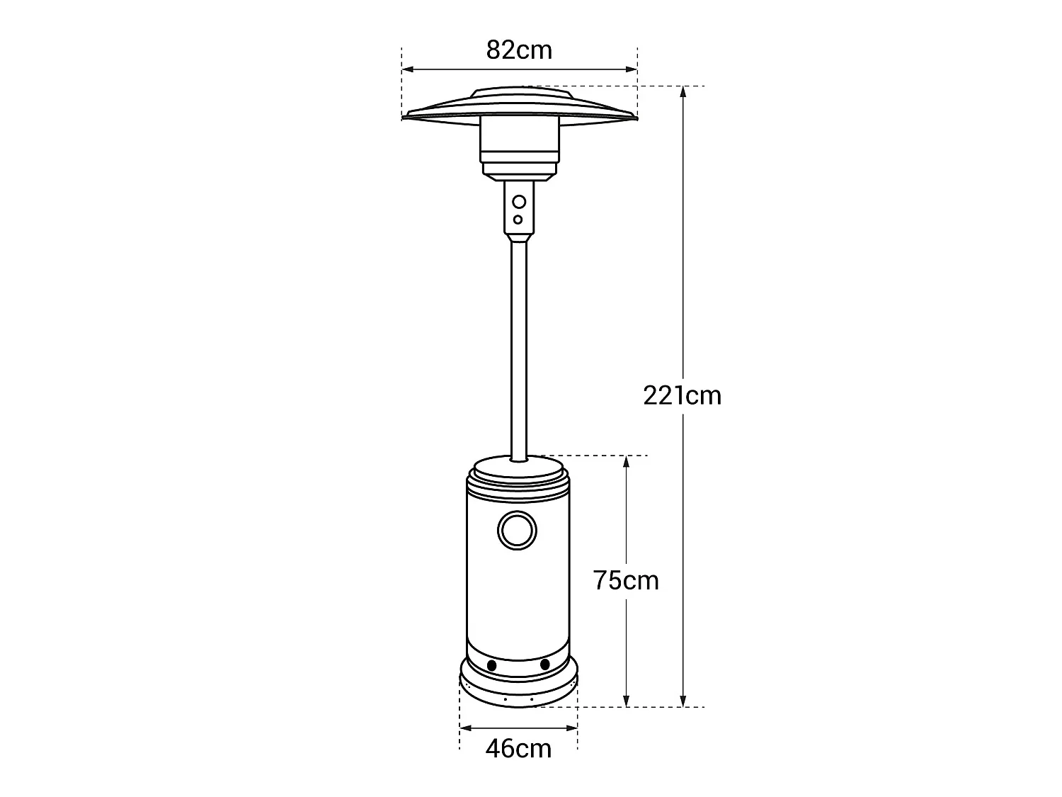 Estufa de gas OSLO para exterior acero inoxidable + funda