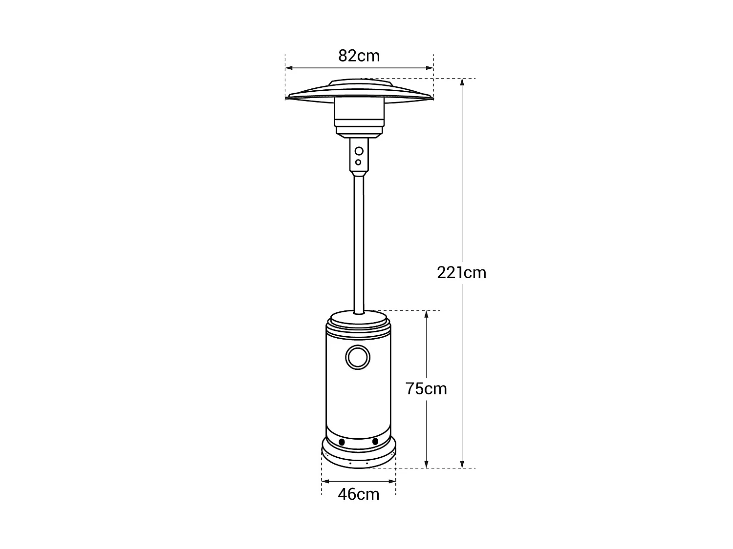 Estufa de gas OSLO para exterior acero inoxidable + funda