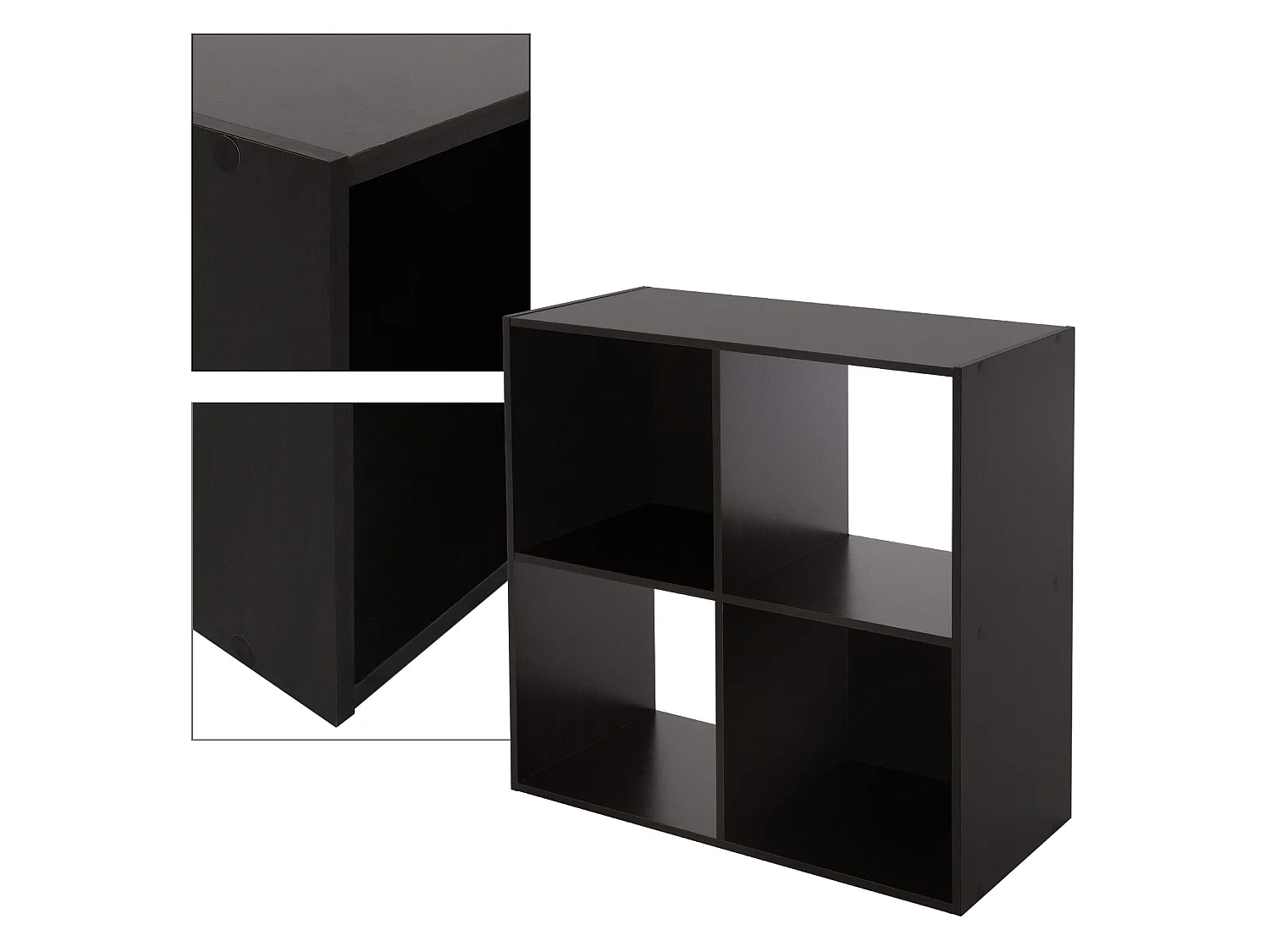 Étagère en cube 4 compartiments marron foncé étagère moderne ML-DESIGN