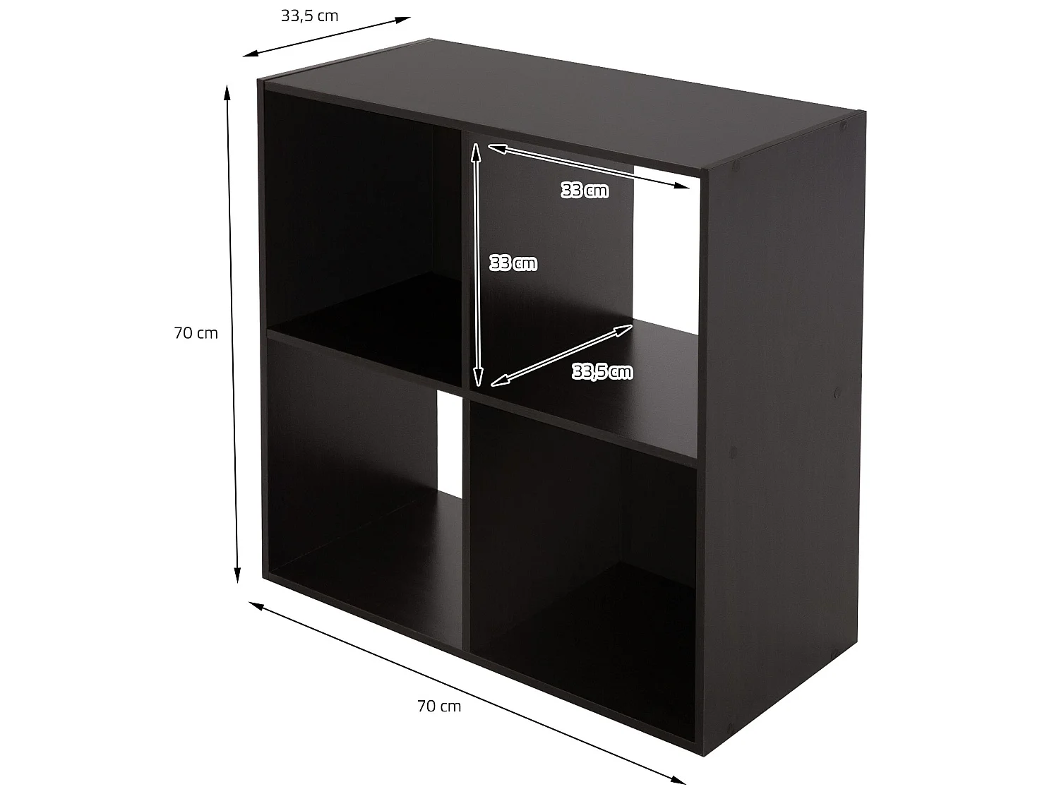 Étagère en cube 4 compartiments marron foncé étagère moderne ML-DESIGN