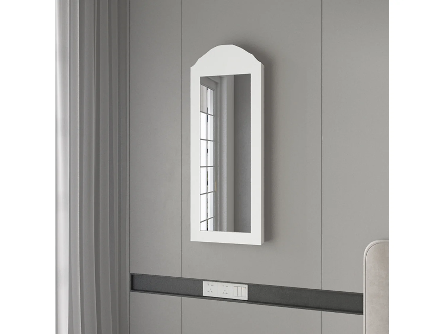 Mueble joyero colgante con espejo 2 en 1 tocador blanco ML-DESIGN