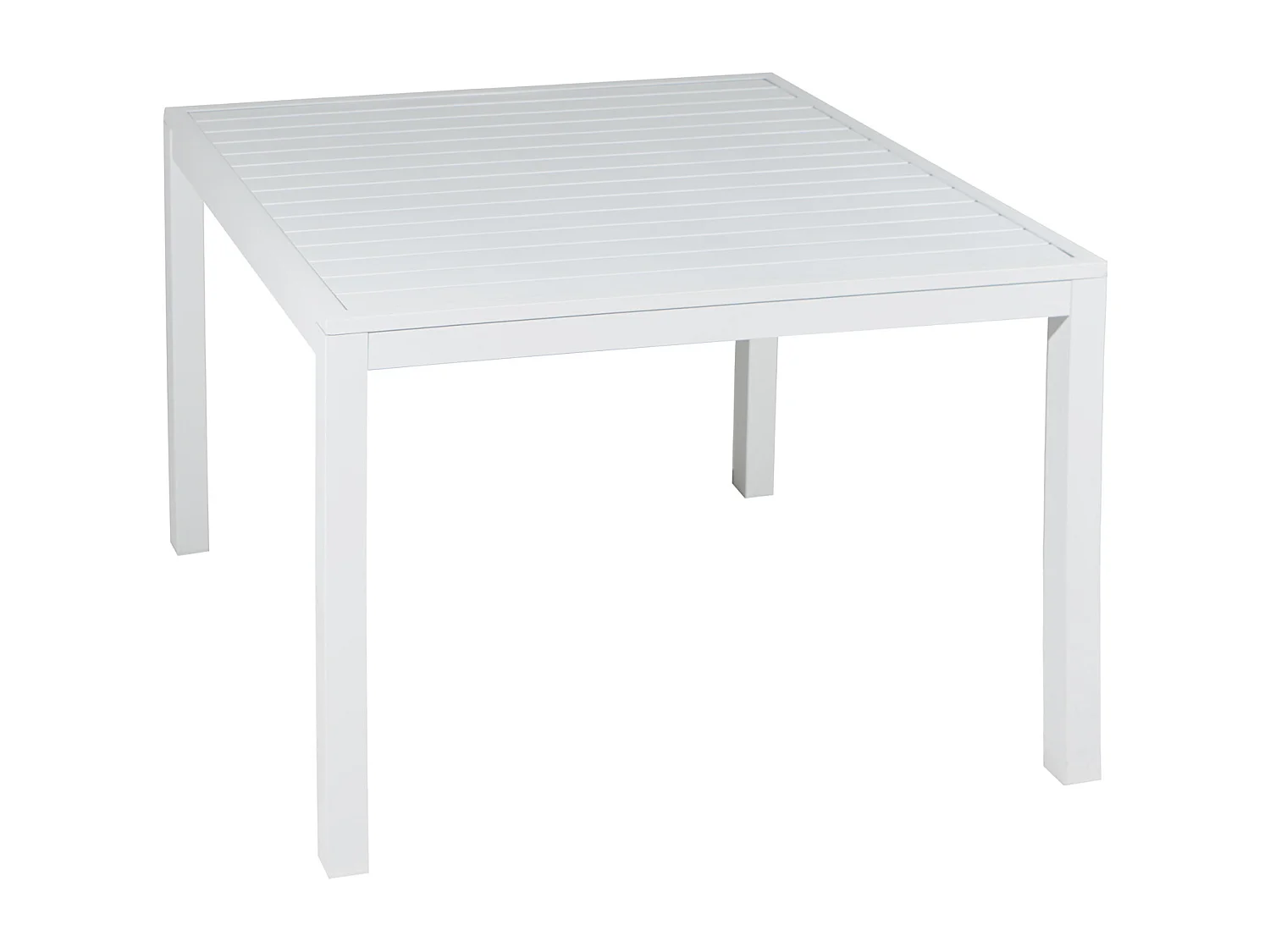 Salon de jardin modulable IBIZA en tissu bleu 7 places - aluminium blanc - HAPPY GARDEN