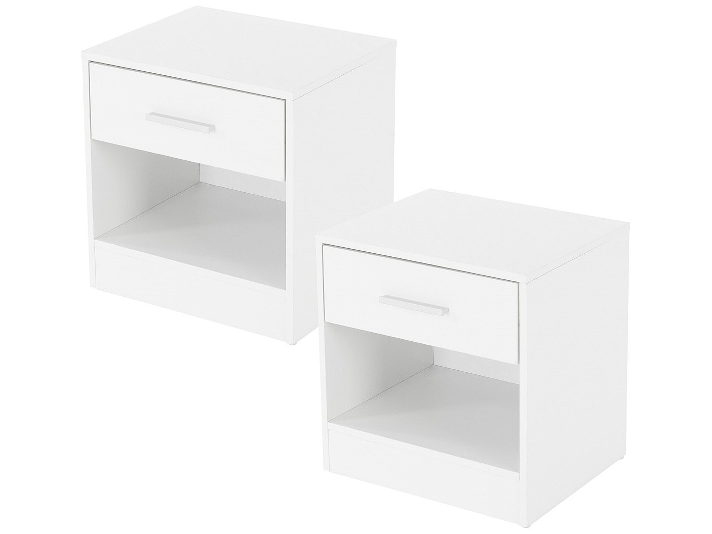 2x Table de chevet meuble de nuit commode à coucher chambre blanc avec
