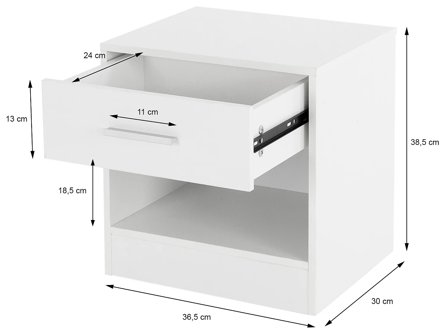 Comodino bianco 1 cassetto ML-DESIGN