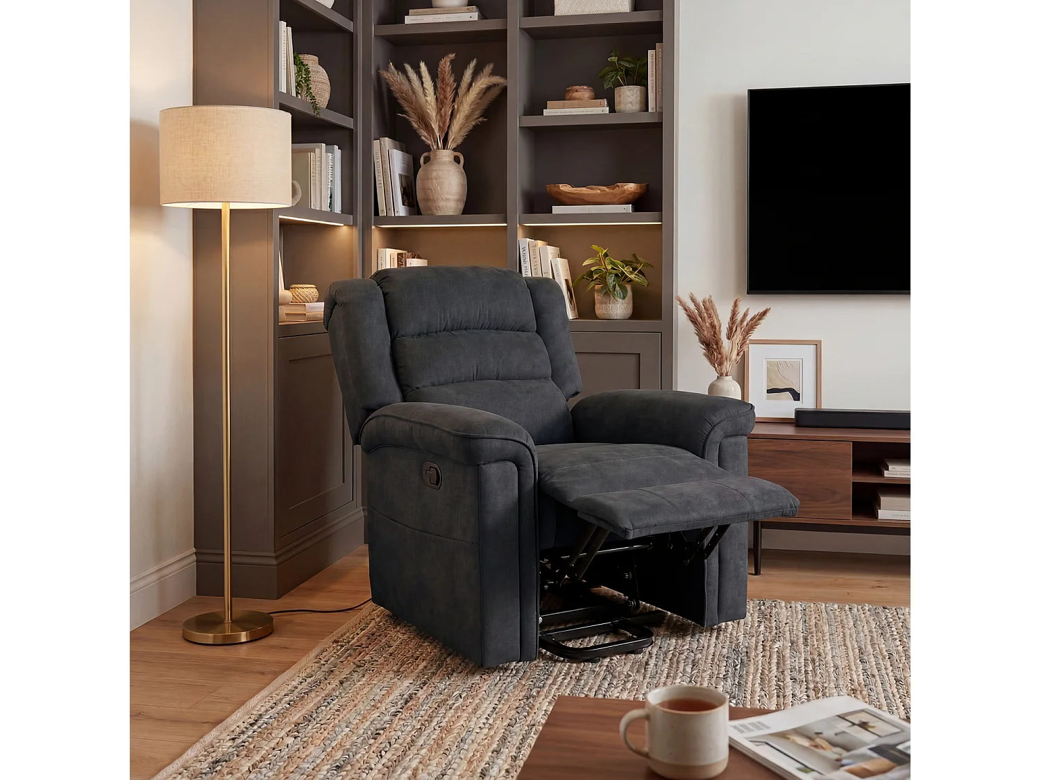 Fauteuil électrique inclinable BERNIE gris - HAPPY GARDEN