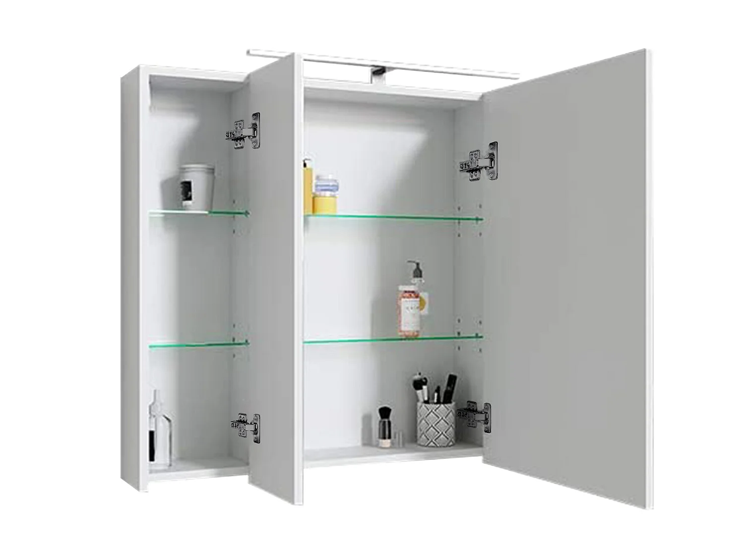 Armoire de toilette salle de bain avec miroir et LED 90,4x72x15 cm ML-DESIGN