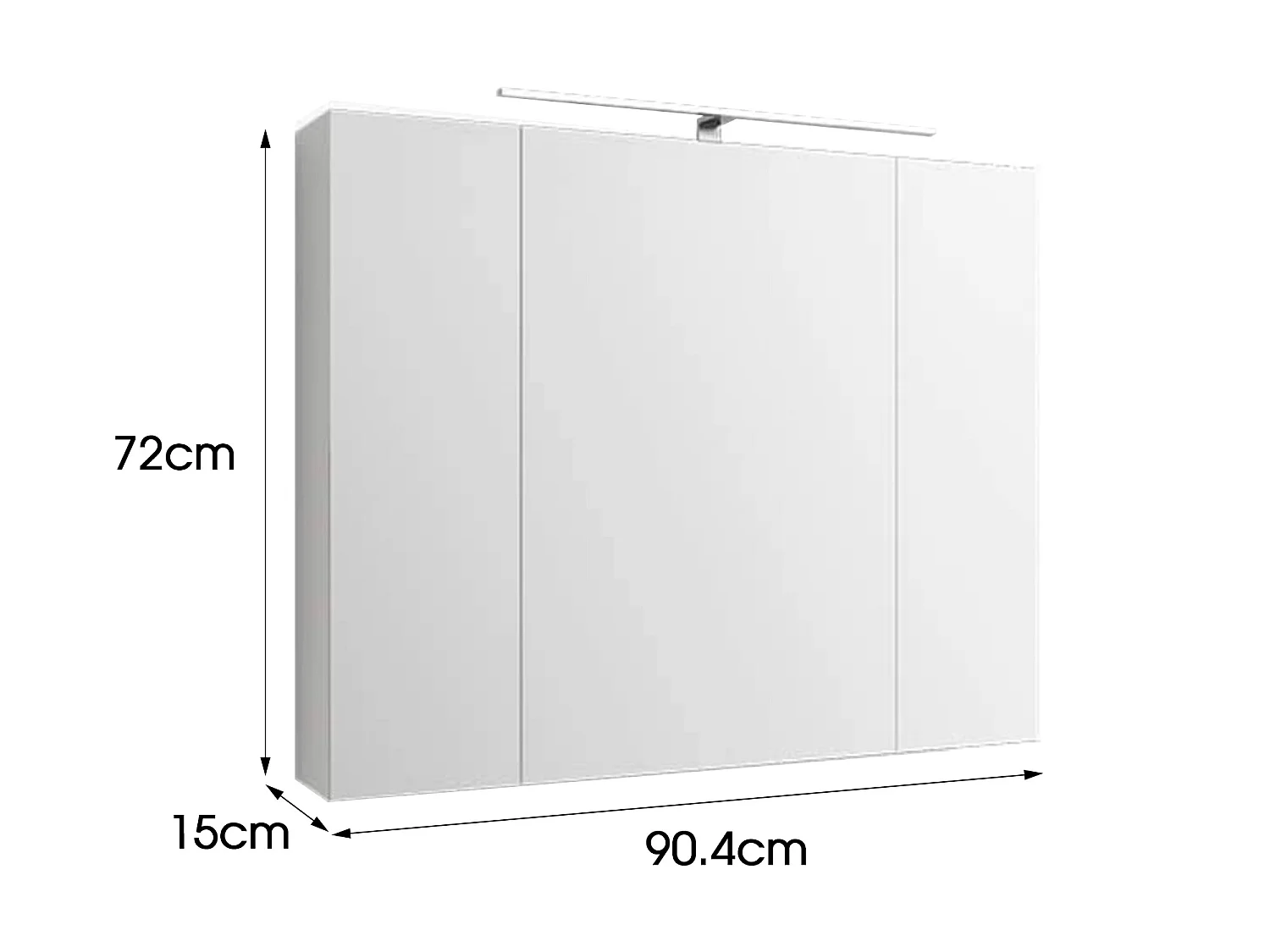Armoire de toilette salle de bain avec miroir et LED 90,4x72x15 cm ML-DESIGN