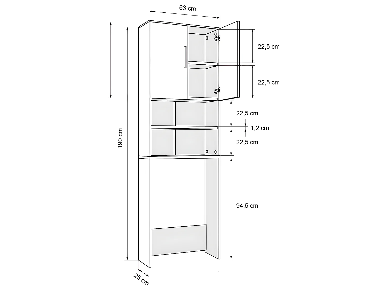 Ensemble de Meubles de Salle de Bain 3 Pièces Style Moderne Blanc MDF ML-DESIGN