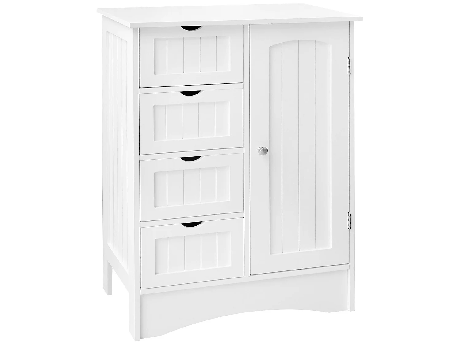 Mueble de baño cómoda con 4 cajones y puerta blanco robusto ML-DESIGN