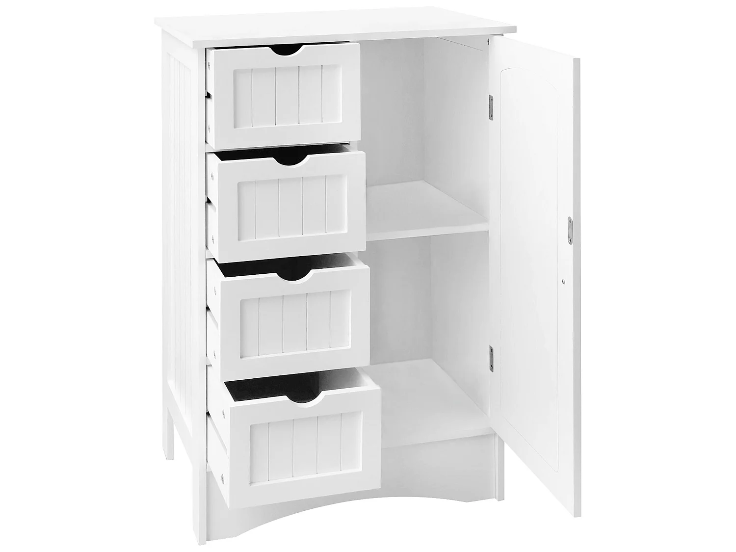 Armoire salle de bain commode avec 4 tiroirs et porte 55x81x30 cm ML-DESIGN