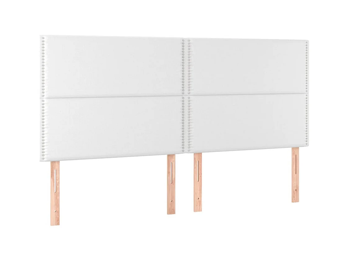 Cadre de lit avec tête de lit Blanc 180x200 cm Similicuir