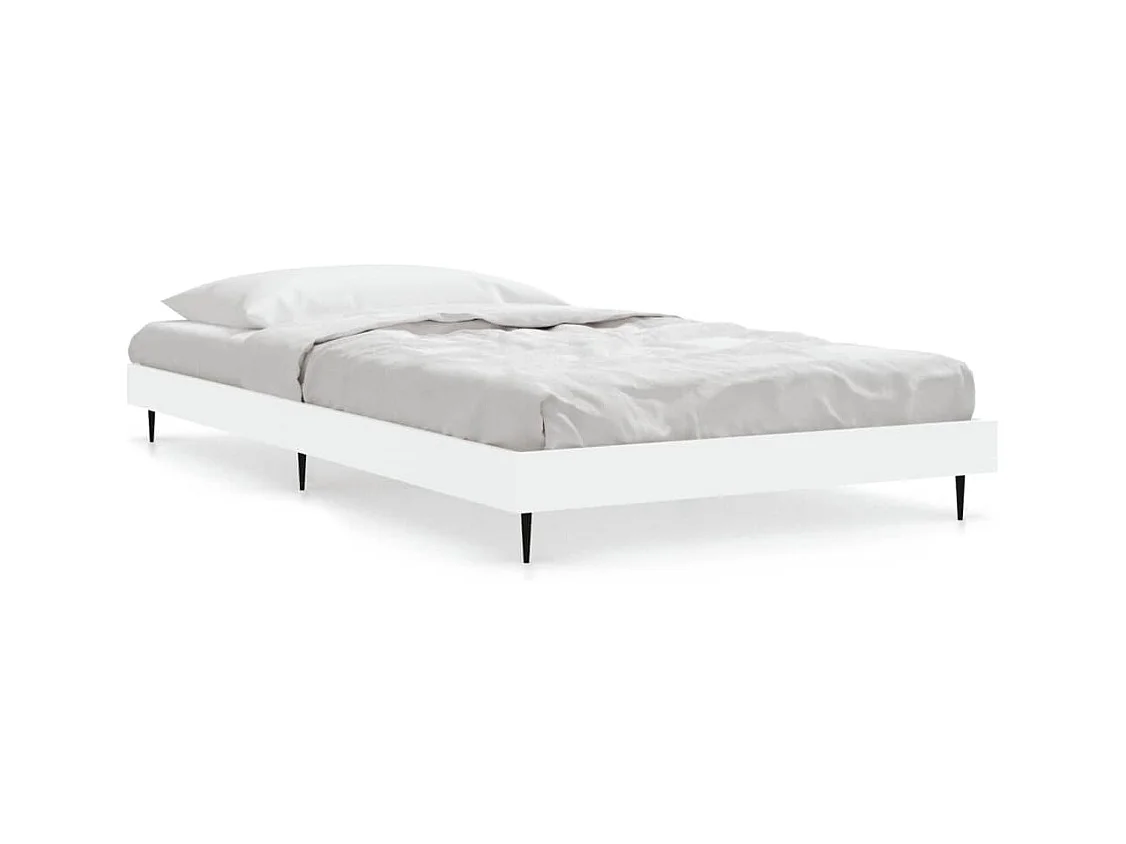 Estructura de cama madera contrachapada blanca 100x200 cm