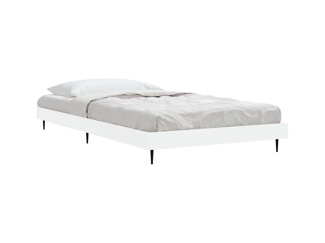 Estructura de cama madera contrachapada blanca 100x200 cm