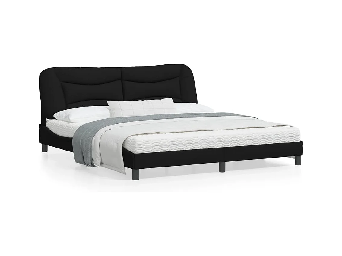 Estrutura de cama 180x200 cm tecido preto