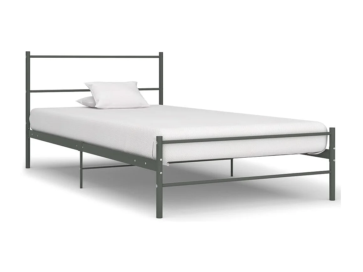 Estructura de cama de metal gris 90x200 cm