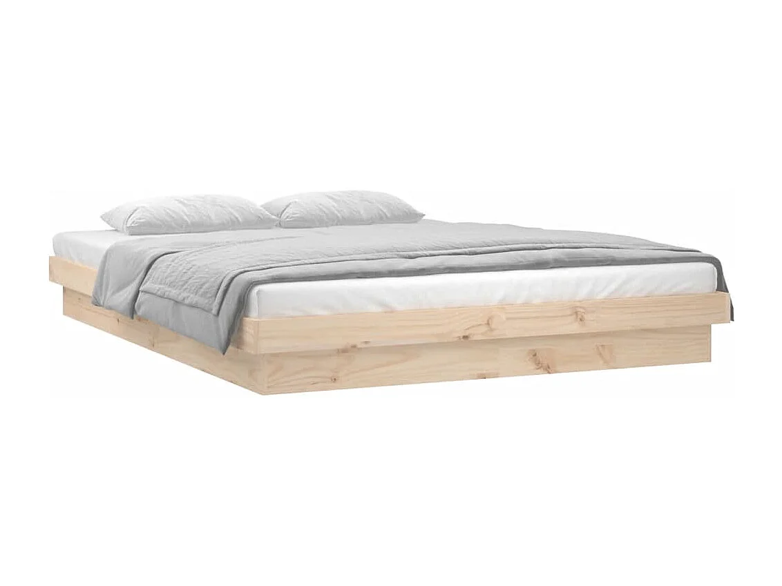 Estructura de cama con LED madera maciza King Size 150x200 cm