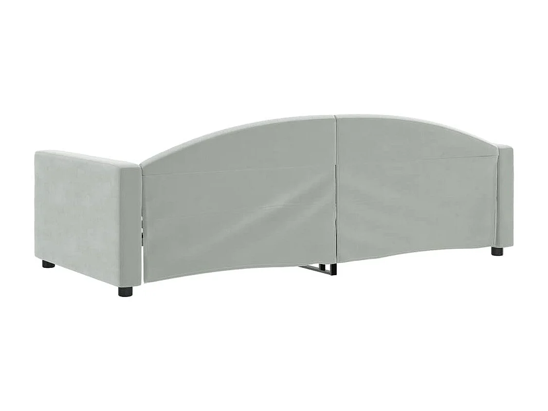 Sofá cama terciopelo gris claro 90x190 cm
