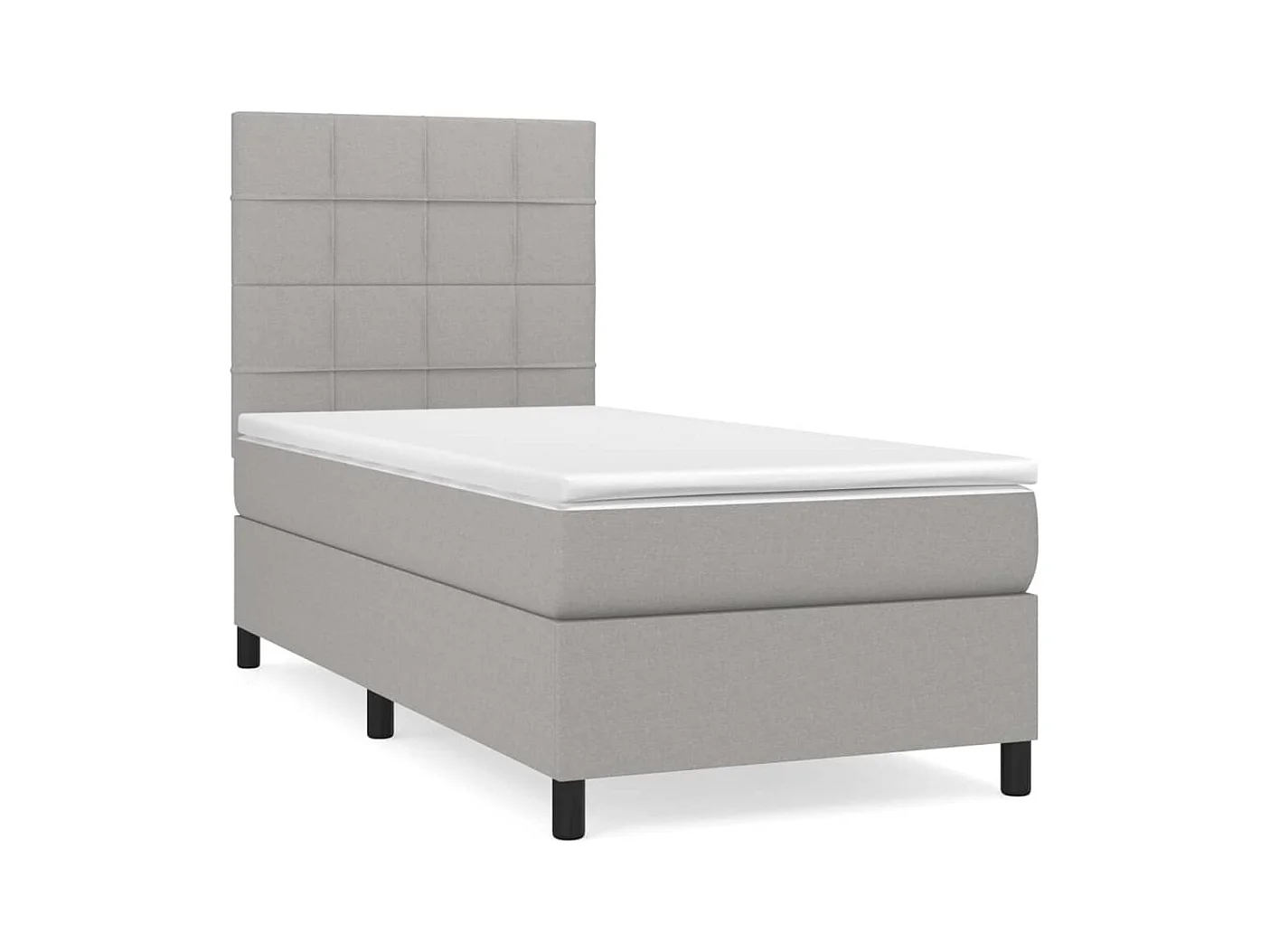 Cama com molas/colchão 80x200 cm tecido cinza-claro
