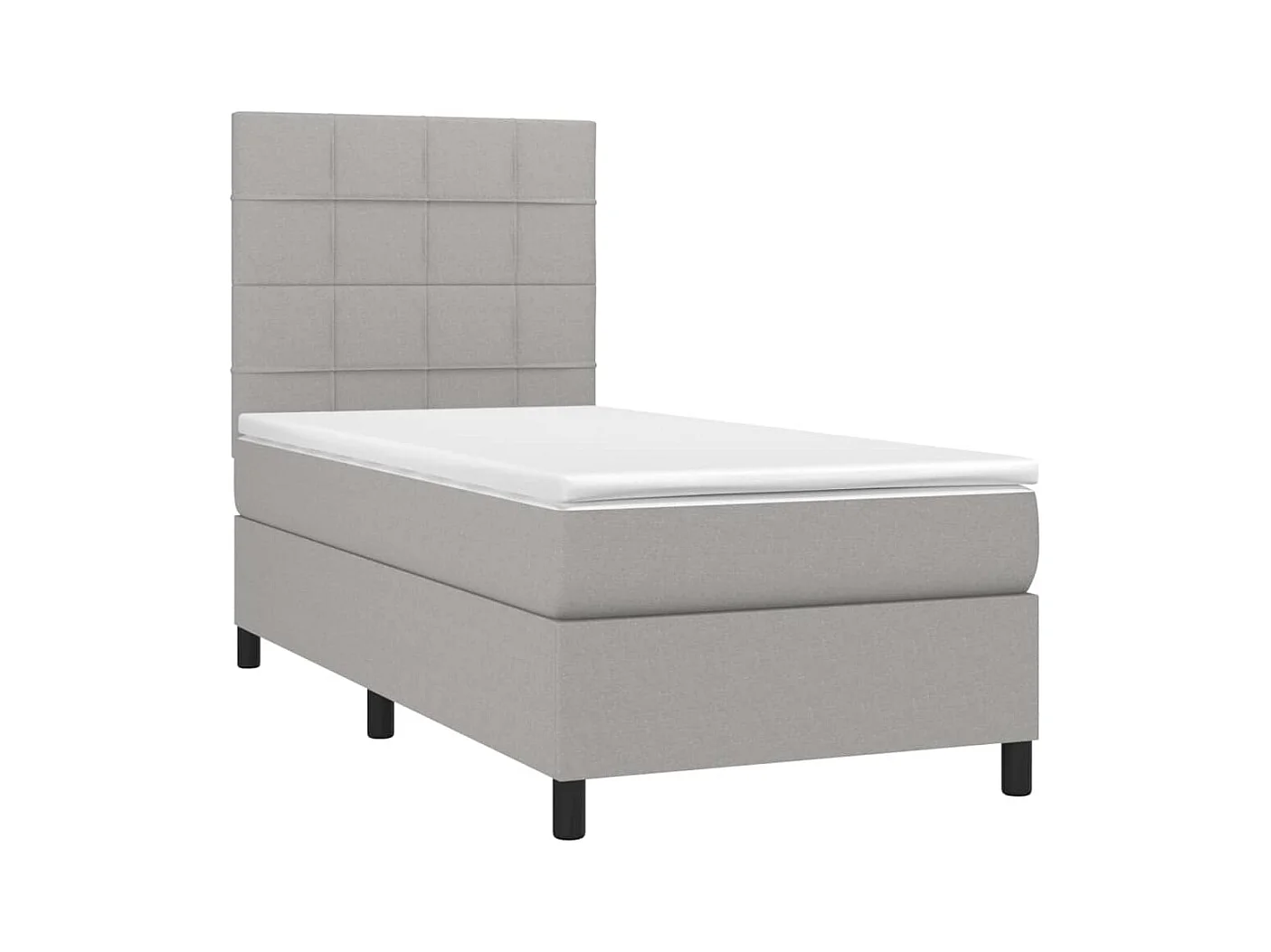 Cama com molas/colchão 80x200 cm tecido cinza-claro